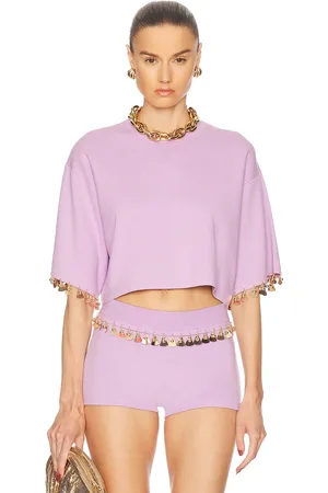 Paco rabanne Embellished Crop Top in - Lavender. Size L (also in M, S, XS).