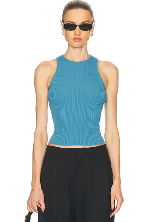 Solid The Varena Tank Top in - Blue. Size L (also in M, S, XS).