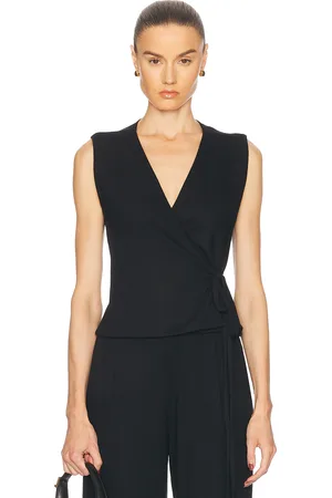 Leset Lauren Sleeveless Wrap Top in - . Size L (also in M, S, XS).