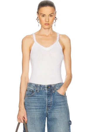 Khaite Maura Cashmere Tank Top in - White. Size L (also in S, XS).