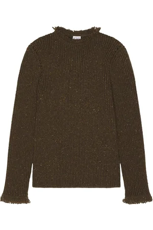 Burberry Fringe Trim Crewneck in - Olive. Size L (also in S, XL/1X).