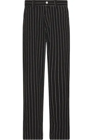 Carhartt Og Single Knee Pant in Rinsed Seaton Stripe Black & Wax - Black. Size L (also in XL/1X).