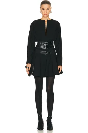Alaïa Long Sleeve Buckle Dress in Noir in - Black. Size 38 (also in ).