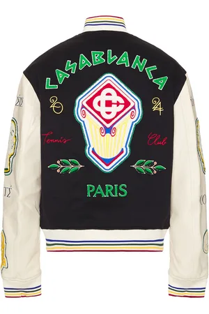 Casablanca Patchwork Bomber Jacket in - Black. Size L (also in M, XL/1X).