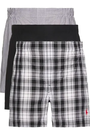 Ralph Lauren Classic Fit Cotton Boxer 3 Pack in Bengal Stripe Stockton Plaid & Polo Black - Grey. Size L (also in M, S, XL/1X).