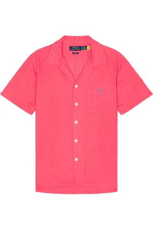 Ralph Lauren Short Sleeve Camp Pocket Sport Shirt in - Red. Size L (also in M, S, XL/1X).