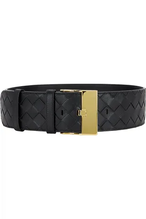 Bottega Veneta Large Watch Intrecciato Belt in - Black. Size 65 (also in 75, 80, 85).