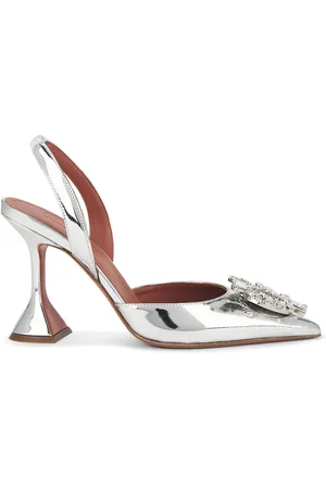 Amina Muaddi Begum 95 Mirror Sling Pump in - Metallic . Size 36 (also in 36.5, 37, 37.5, 38, 38.5, 39, 39.5, 40, 41).
