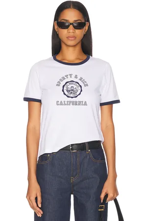 Sporty & Rich California Emblem Ringer Tee in - . Size L (also in XS).