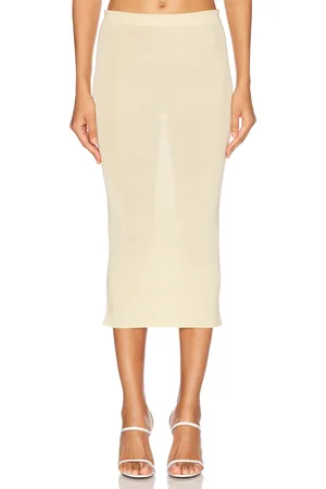 Self-Portrait Viscose Knit Midi Skirt in - . Size L (also in M, S, XS).