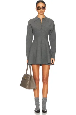 Helsa Saffron Mini Knit Dress in - Grey. Size XL (also in ).
