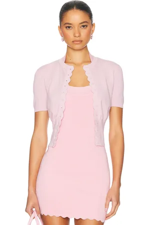 Helsa Elvira Cardigan Top in - Pink. Size L (also in M, S).