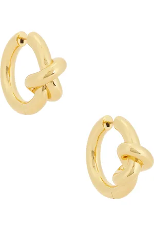 Jennifer Fisher Knot Huggie Earrings in - Metallic Gold. Size all.