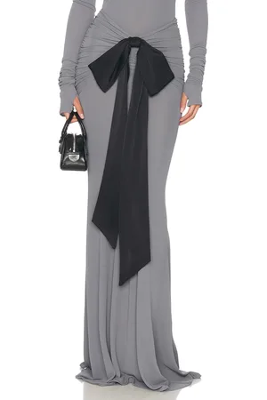 Helsa The Althea Jersey Skirt With Bow in - Grey. Size S (also in ).