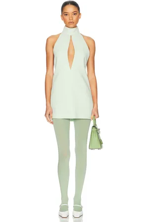 Helsa The Heavy Crepe Halter Dress in - Mint. Size L (also in XL).