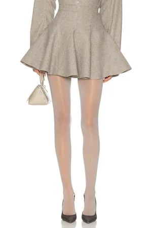 Helsa The Tweed Coquette Skirt in - Taupe. Size M (also in S, XL, XS, XXS).