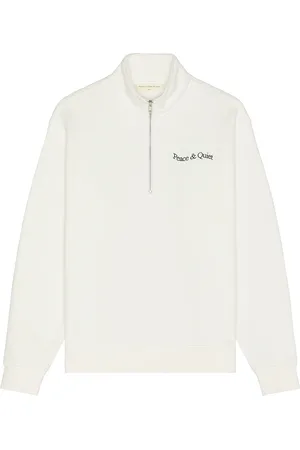 Museum of Peace and Quiet Wordmark Quarter Zip Up Sweater in - . Size L (also in M, S, XL/1X).