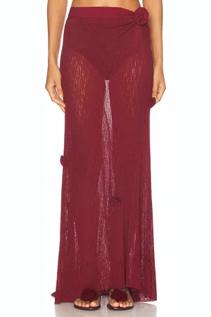 Maygel Coronel Ceiba Skirt in - Burgundy. Size all.