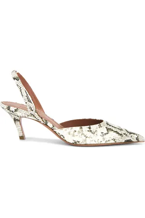 Amina Muaddi Sofia 60 Snake Sling Pump in - Brown. Size 36 (also in 36.5, 37, 38, 38.5).