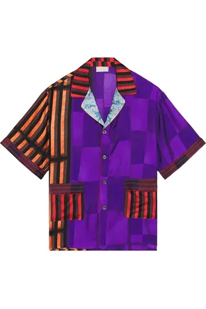 PIERRE-LOUIS MASCIA Short Sleeve Shirt in - Purple. Size L (also in M, S, XL/1X).
