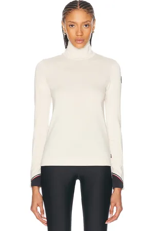Moncler Long Sleeve Turtleneck Top in - Cream. Size 3/L (also in ).