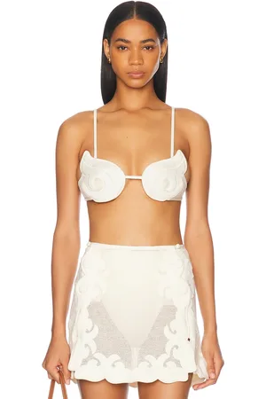 Adriana Degreas Reseau Applique Top in - Cream. Size L (also in S).