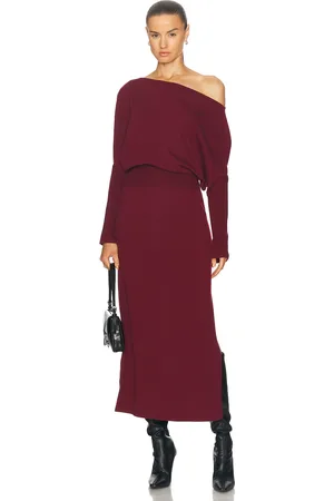Simkhai Janese Off Shoulder Midi Dress in - Wine. Size XS (also in ).