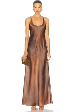 Grace Silk Bias Slip Dress in - Rust. Size 34/XS (also in 36/S).