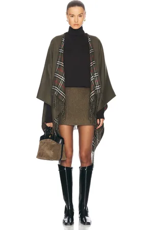 Burberry Vintage Check Cape in - Black. Size all.