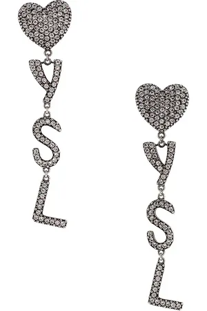 Saint Laurent YSL Earrings in - Metallic Silver. Size all.