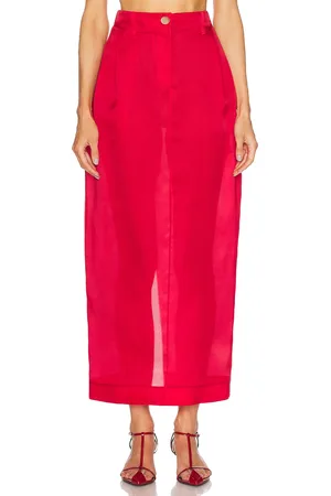 Khaite Lucian Skirt in - Red. Size 2 (also in 4, 6, 8).