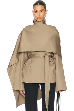 EAVES Yuna Crop Trench in - Brown. Size L (also in XL).