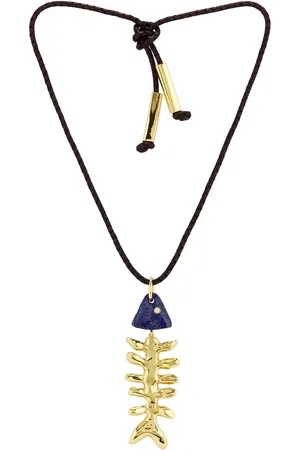Eliou Bone Necklace in - Metallic Gold. Size all.