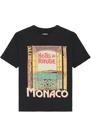Rhude Hotel Di Monaco Tee in - Black. Size L (also in M, S).
