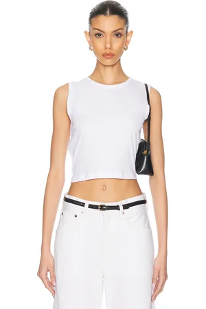 Leset Pointelle Sleeveless Crewneck Top in - . Size L (also in M, S, XL, XS).