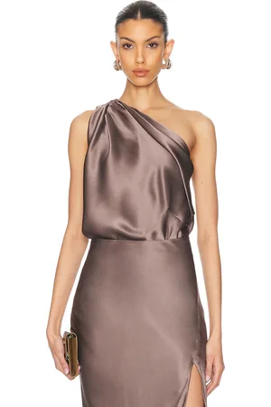 The Sei One Shoulder Drape Top in - Grey. Size 0 (also in 2, 4, 6).