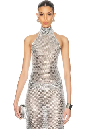 Ilkyaz Ozel Angela Top in - Metallic Silver. Size 36 (also in 38).