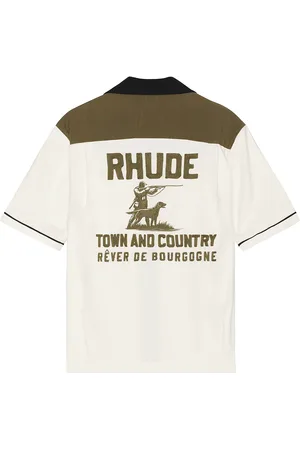 Rhude Town & Country Bowling Shirt in - Ivory. Size XL/1X (also in ).