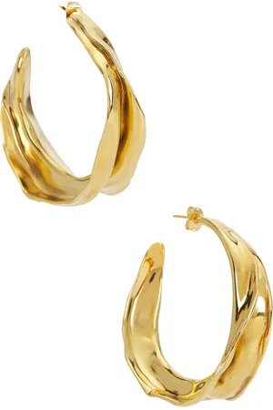Saint Laurent Hoop Earrings in - Metallic Gold. Size all.