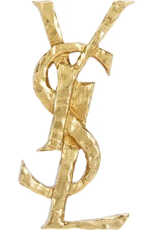 Saint Laurent Hammered Single Earring in - Metallic Gold. Size all.