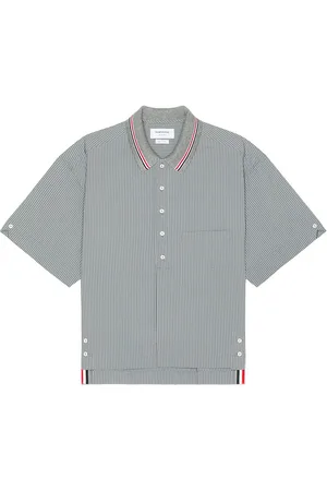 Thom Browne Seersucker Rugby Shirt in - Grey. Size 1 (also in ).