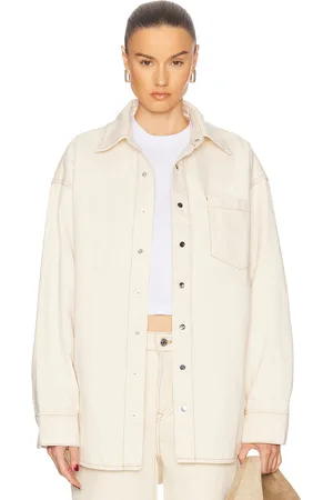 GRLFRND Donna Shirt in - Beige. Size M/L (also in XS/S).