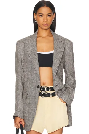 R13 Oversized Ragged Blazer in - Grey. Size L (also in M).