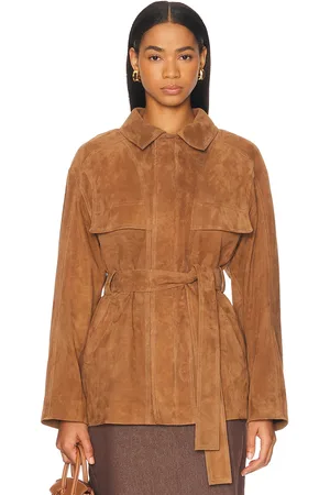 Nour Hammour Zakary Suede Jacket in - Brown. Size 40 (also in ).