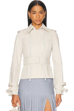 Burberry Belted Jacket in - White. Size 0 (also in 2, 4, 6).