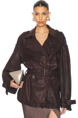 Acne Studios Lolu Leather Jacket in - Brown. Size 38 (also in ).
