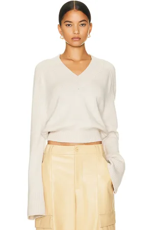 Helsa Talena V Neck Sweater in - Neutral. Size S (also in L).