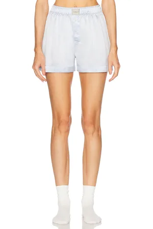 Comme Si Silk Boxer Classica Short in - Blue. Size L (also in M, S, XL, XS).