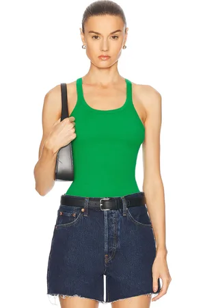 RE/DONE Ribbed Tank in - Green. Size L (also in M, S, XS).