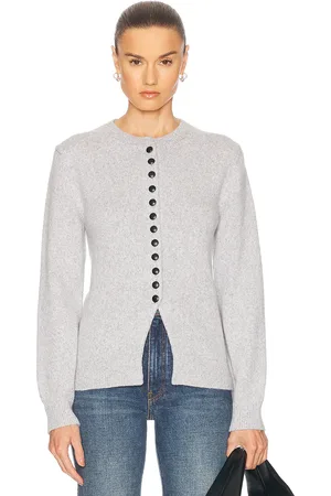 Khaite Josette Cashmere Cardigan in - Grey. Size M (also in S).
